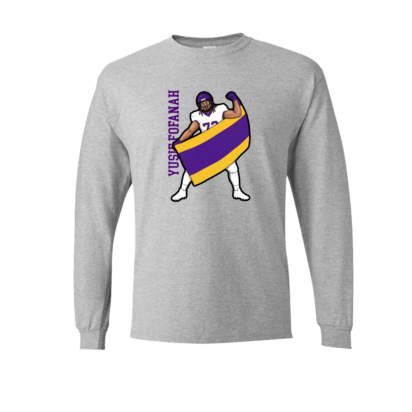 Long Sleeve Tee — Name Vertical in Grey
