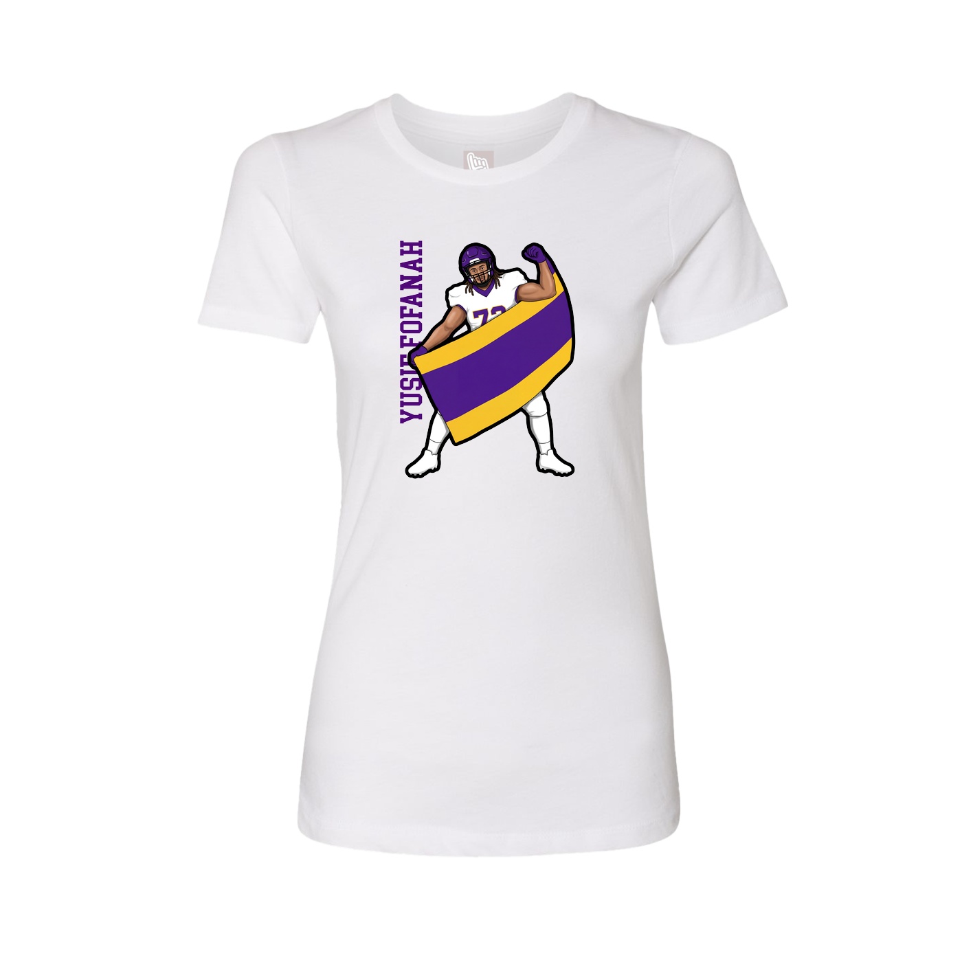 Womens Tee — Name Vertical in White
