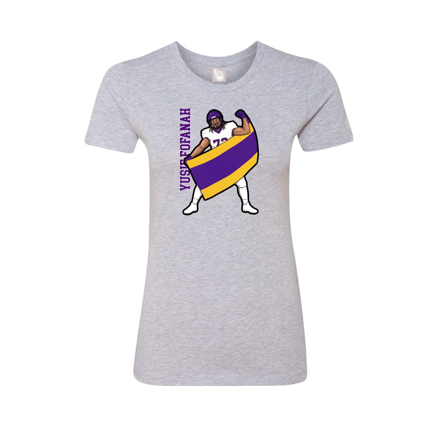 Womens Tee — Name Vertical in Grey