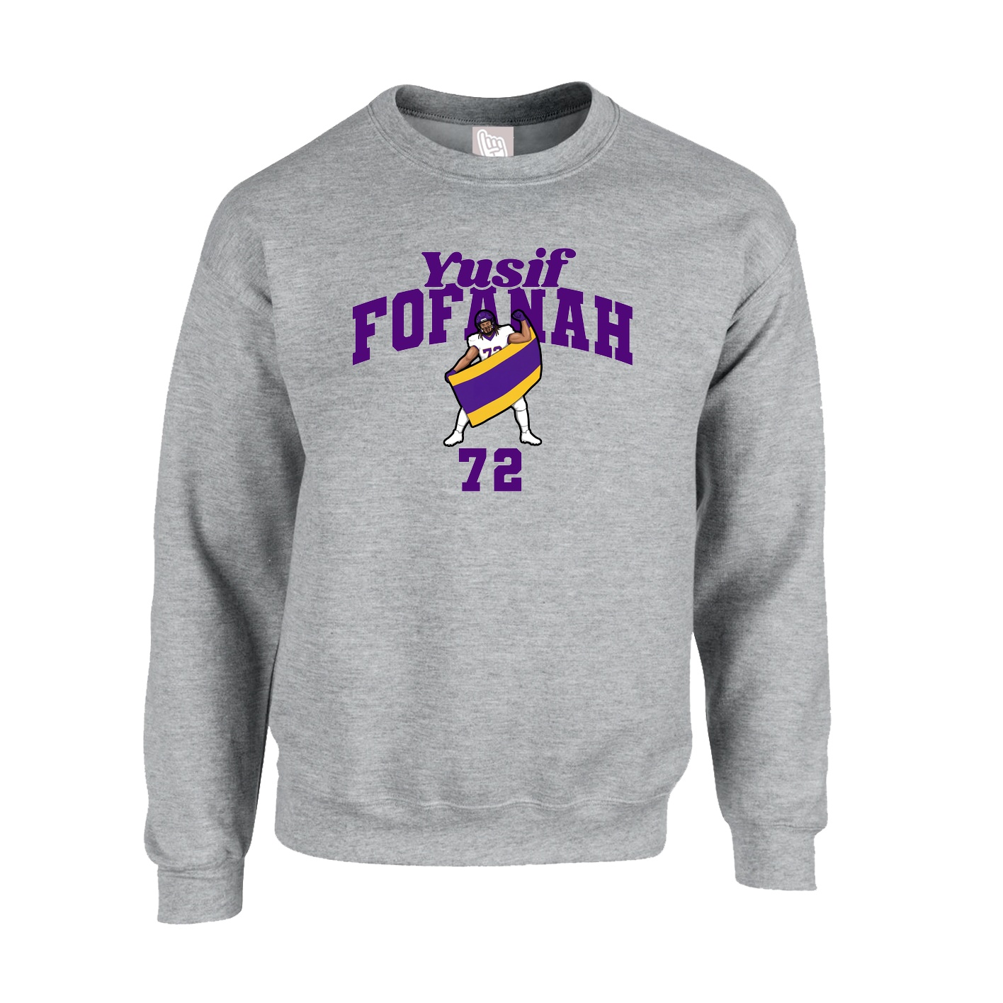 Fleece Crew — Signature Arch in Grey