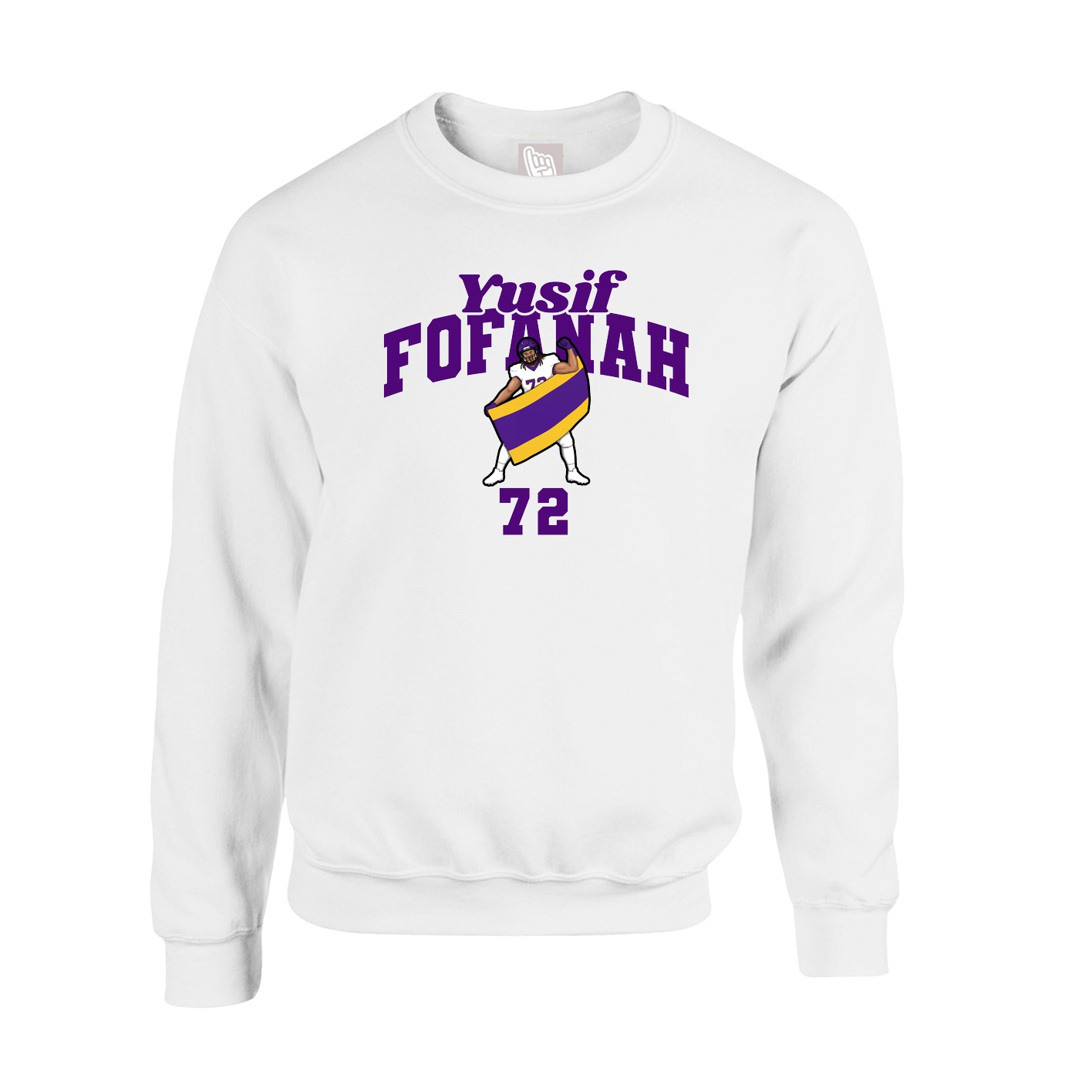 Fleece Crew — Signature Arch in White