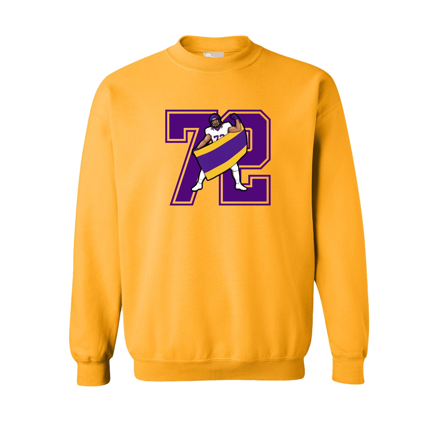 Fleece Crew — Number in Gold