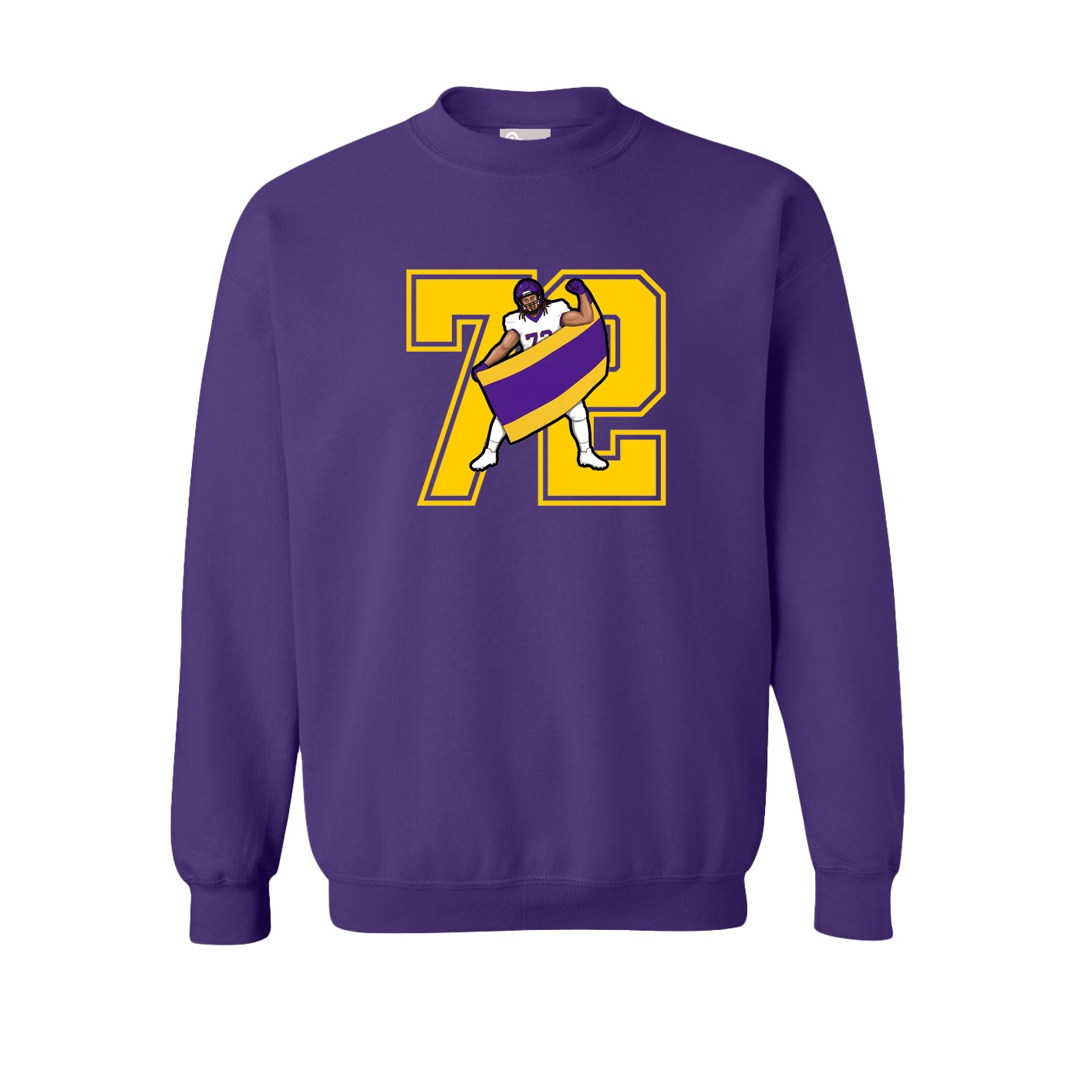 Fleece Crew — Number in Purple