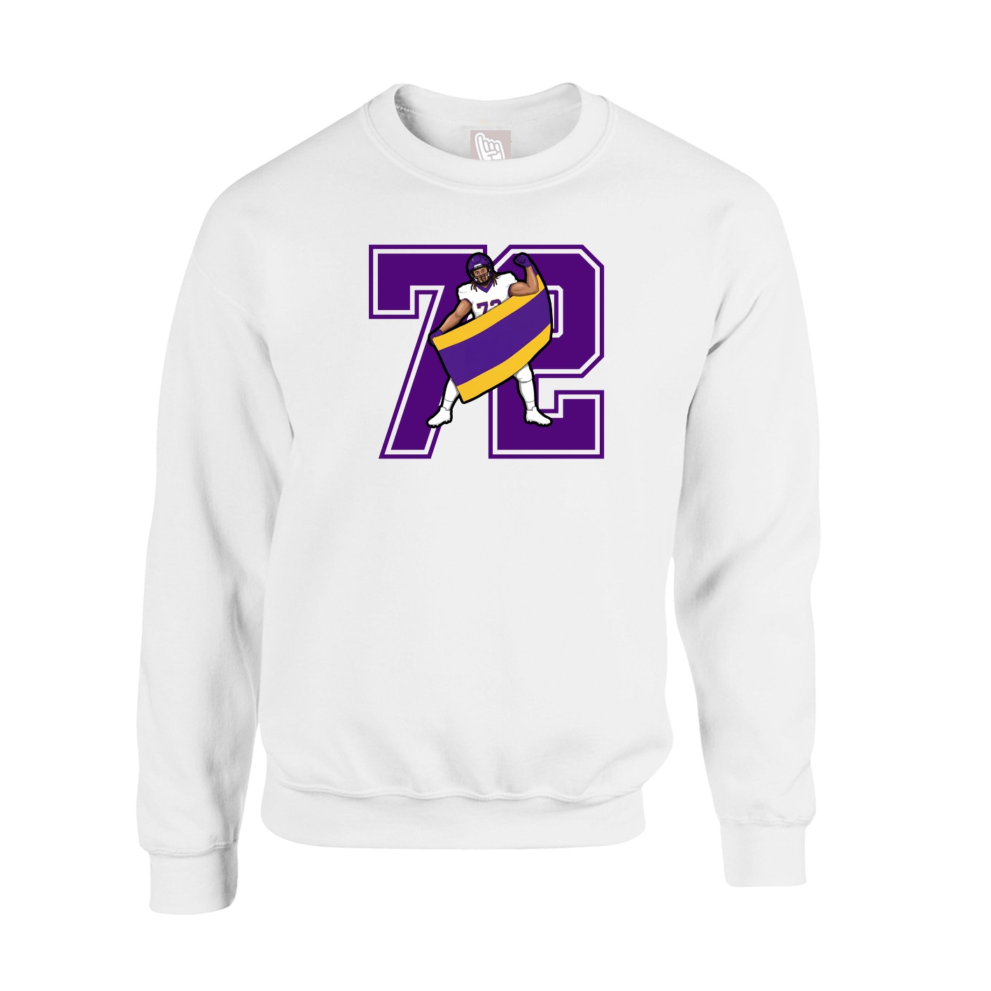 Fleece Crew — Number in White