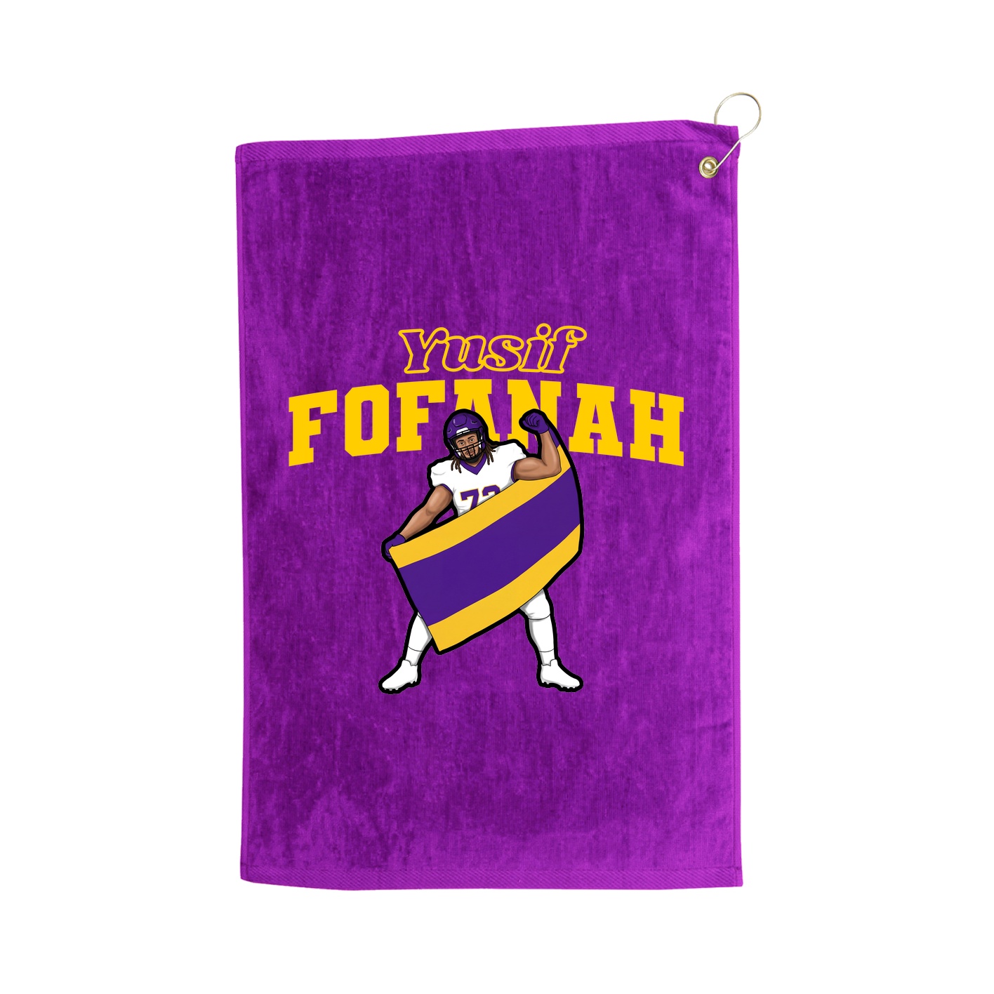 Golf Towel — Name Arch in Purple