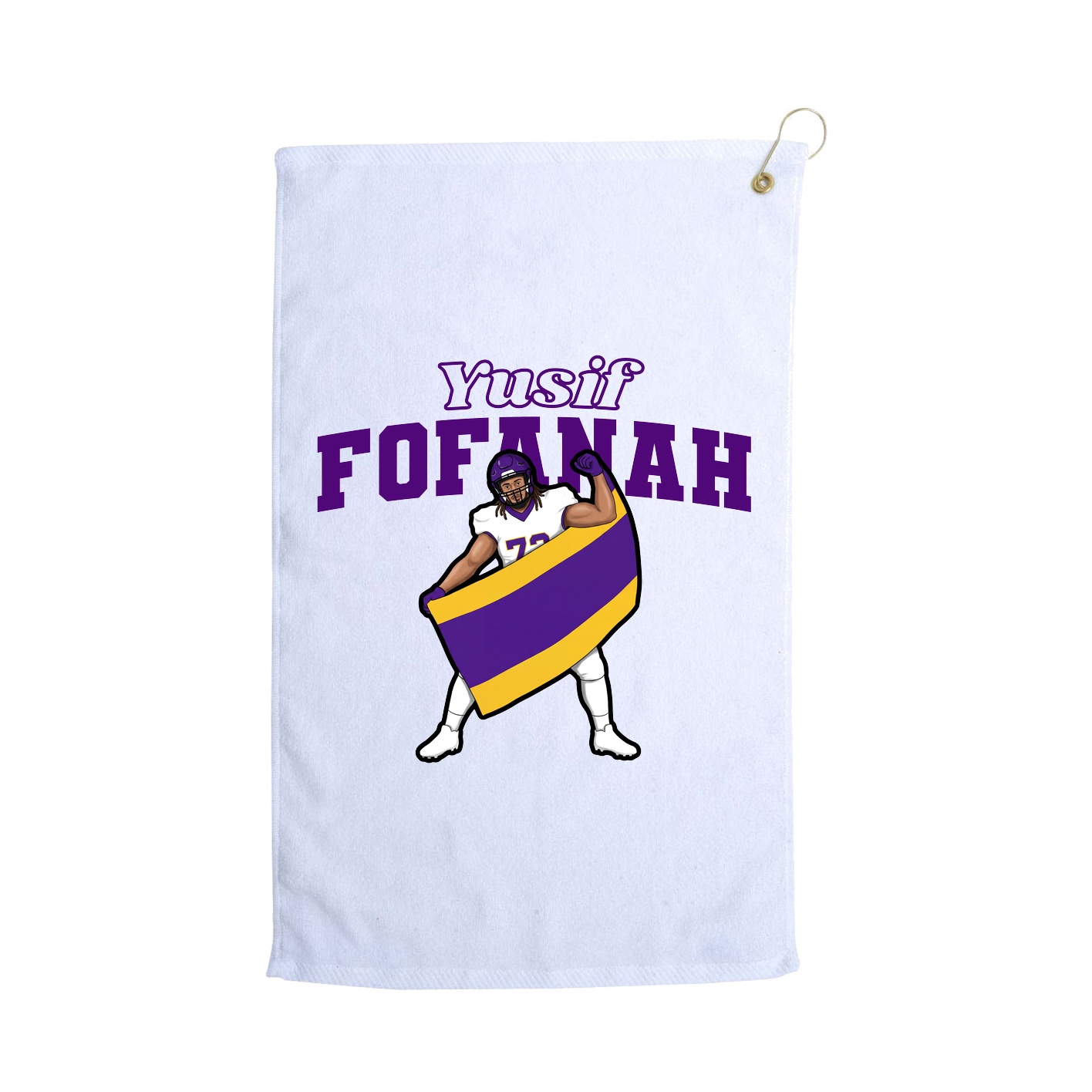 Golf Towel — Name Arch in White