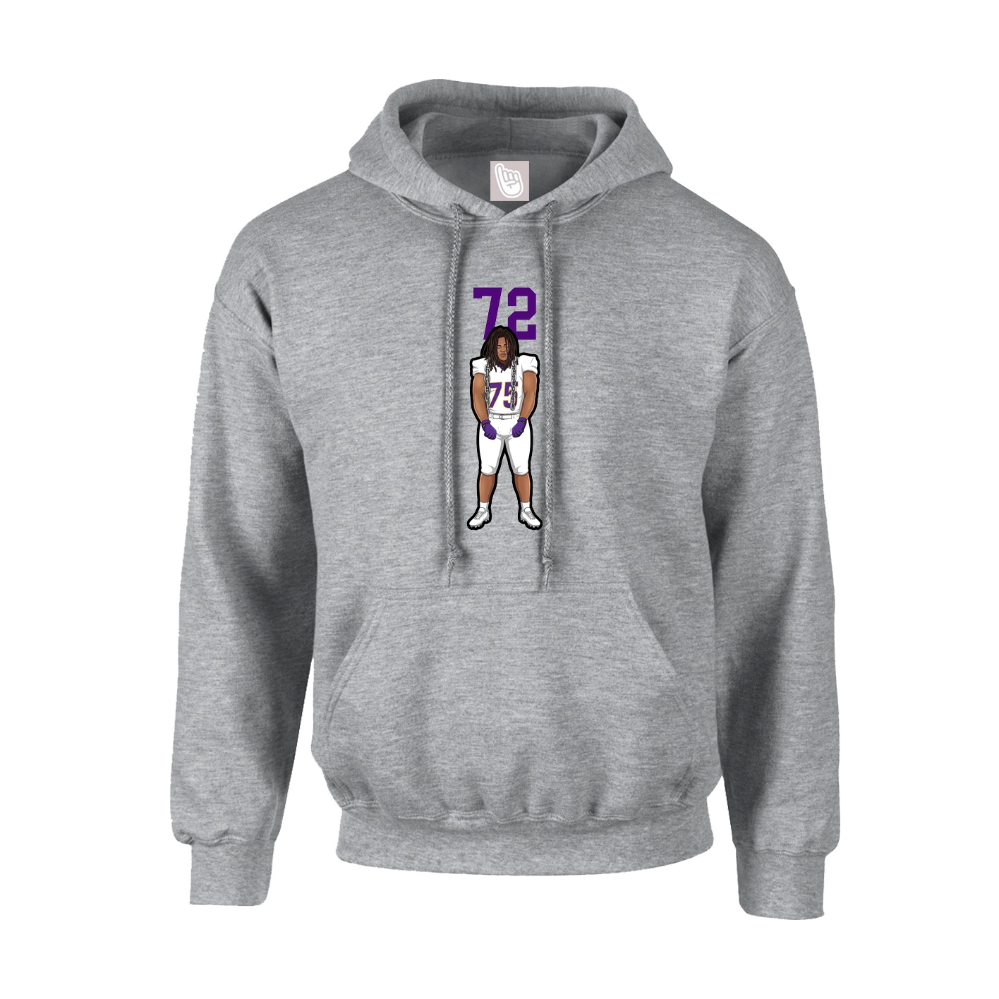 Hoodie — Number Top in Grey
