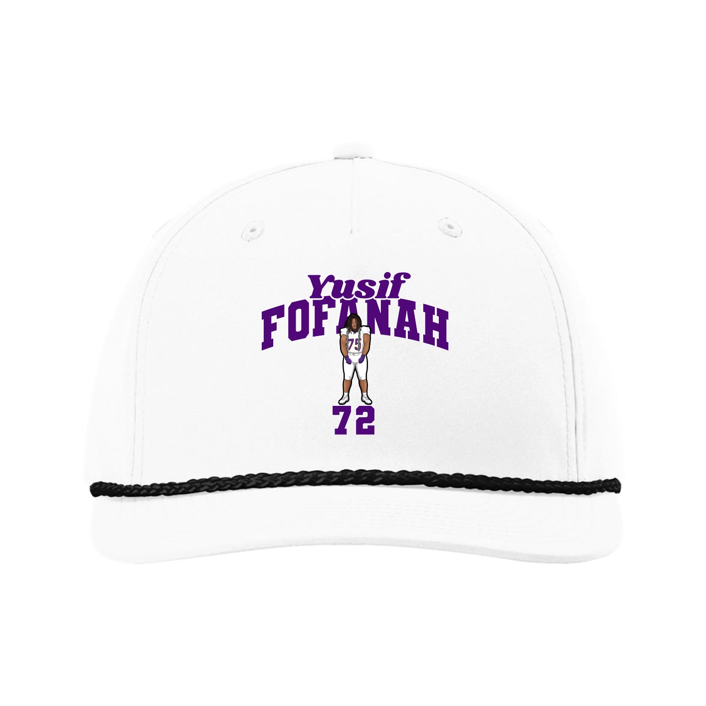 Five-Panel Classic Rope Cap — Signature Arch in White