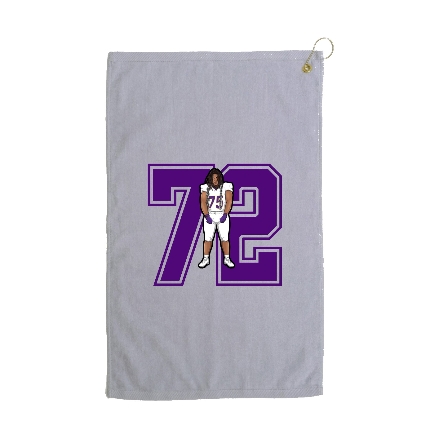 Golf Towel — Number in Grey