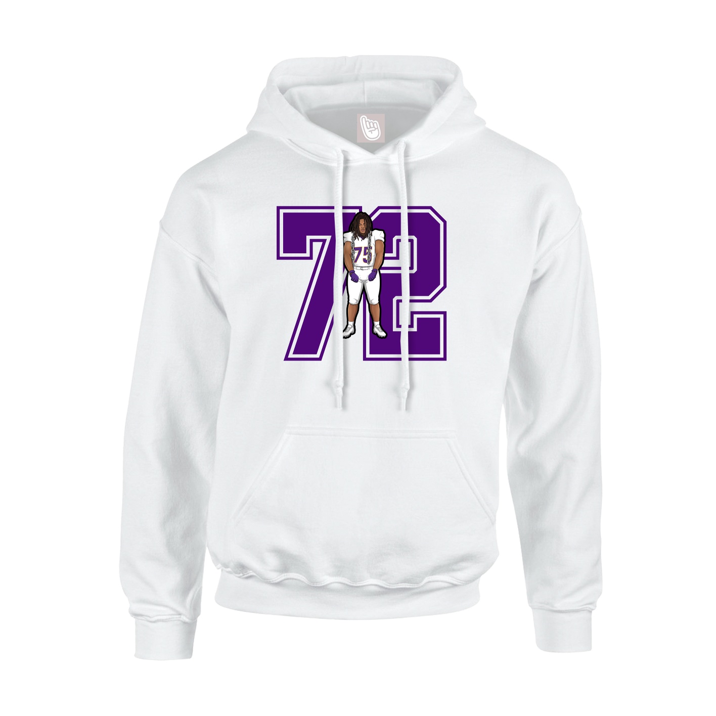 Youth Hoodie — Number in White