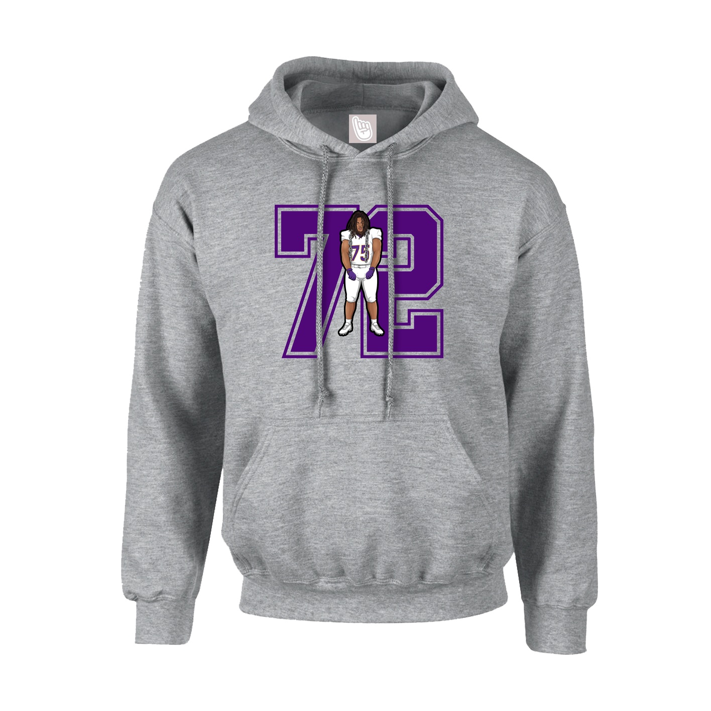Youth Hoodie — Number in Grey