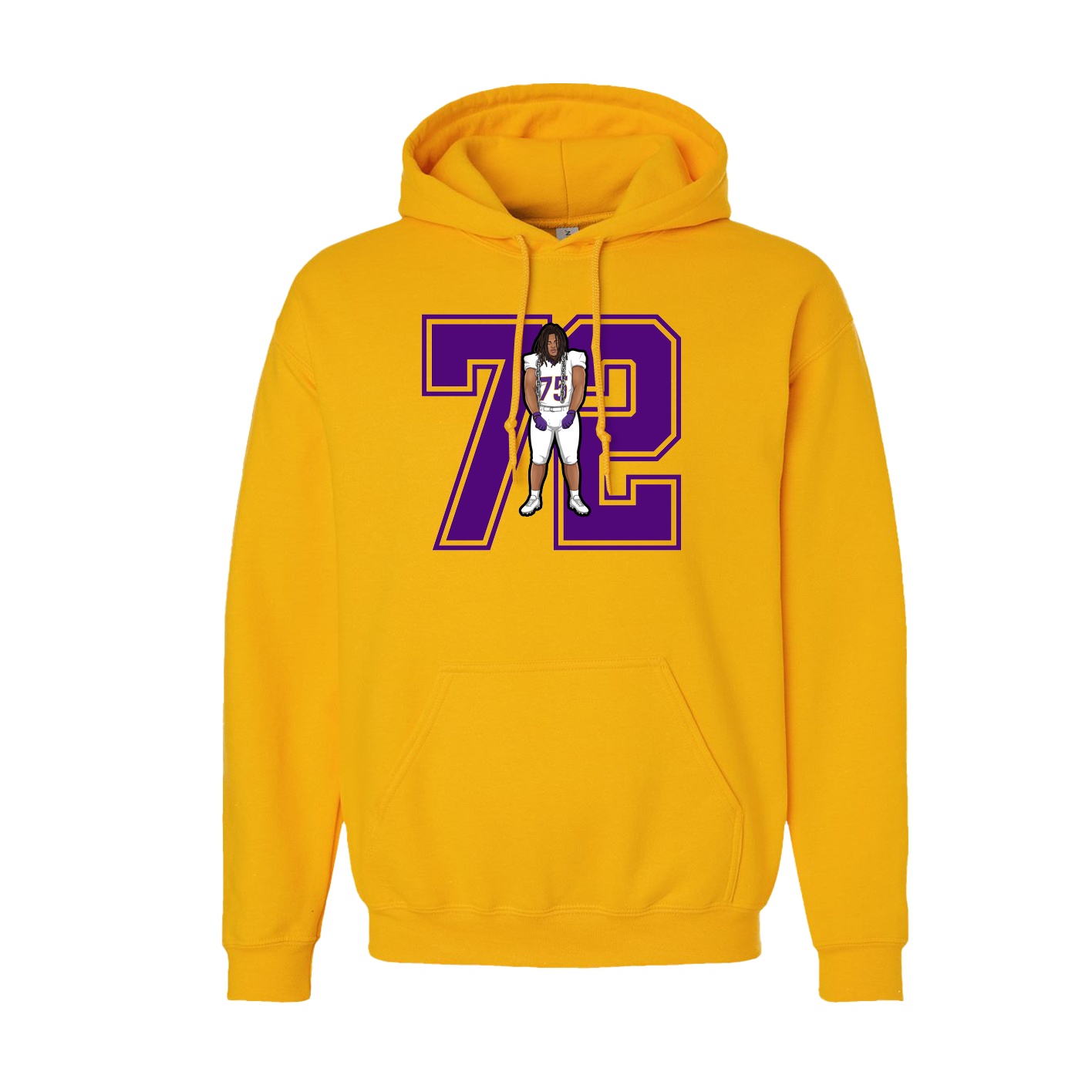 Youth Hoodie — Number in Gold