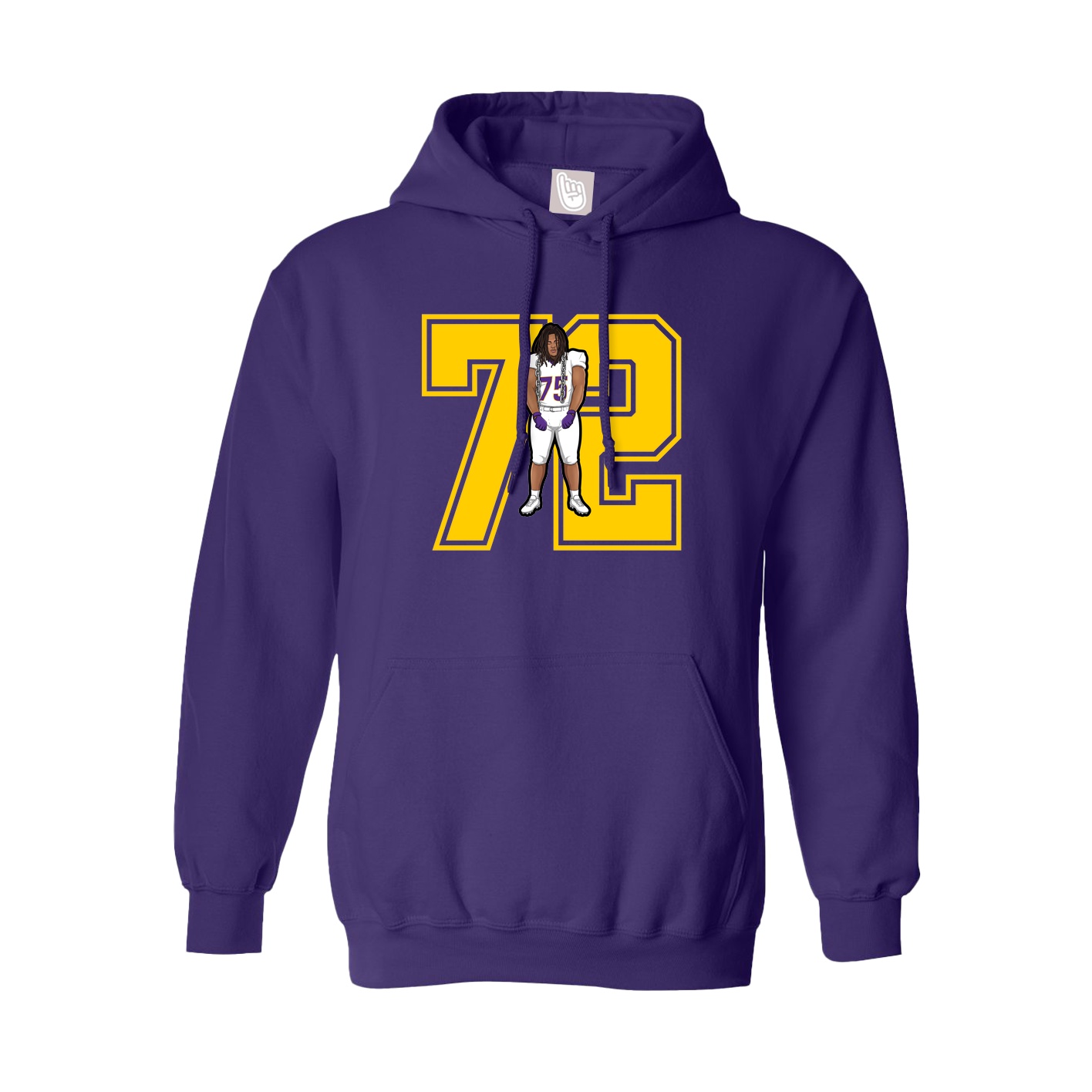 Youth Hoodie — Number in Purple