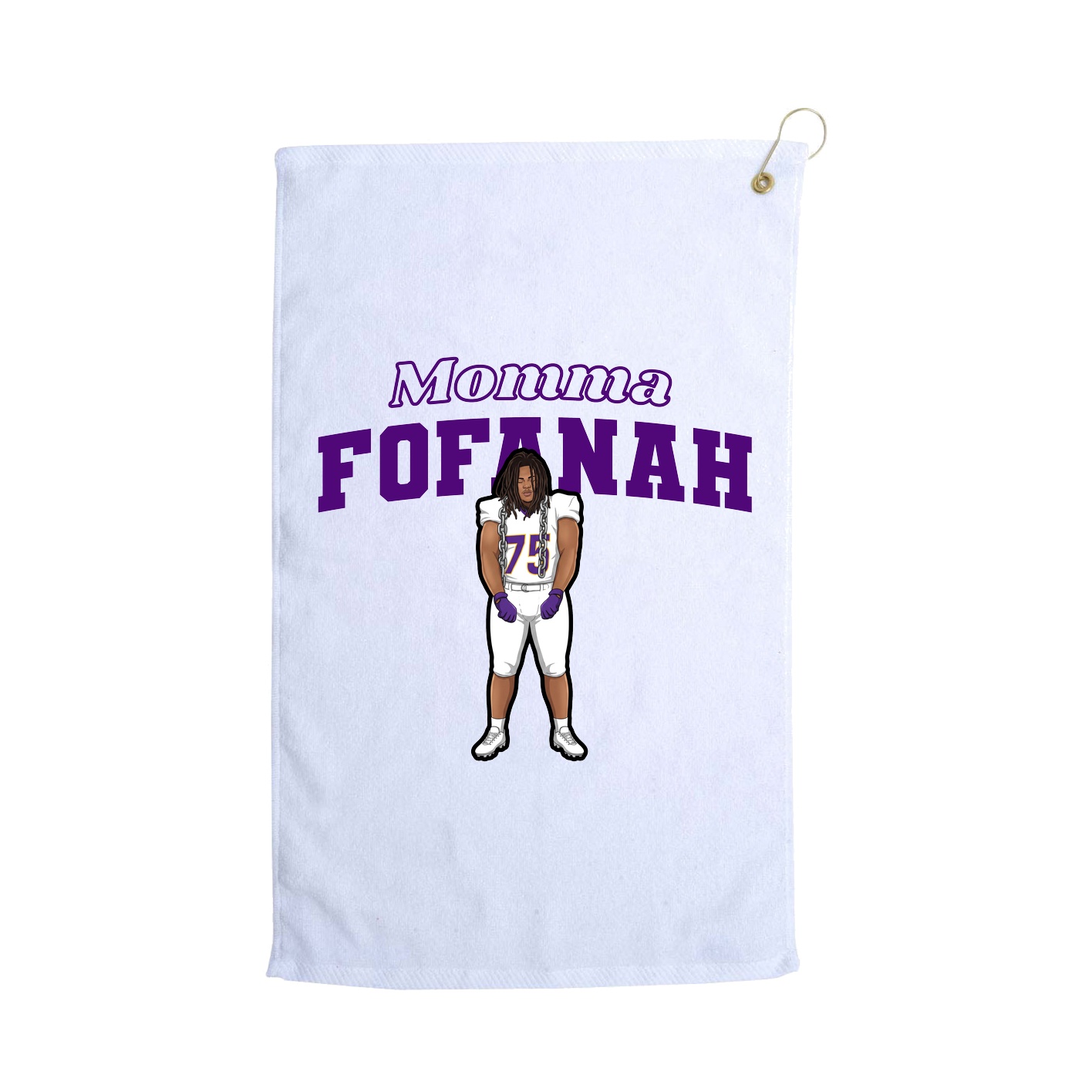 Golf Towel — Mothers Day Block in White