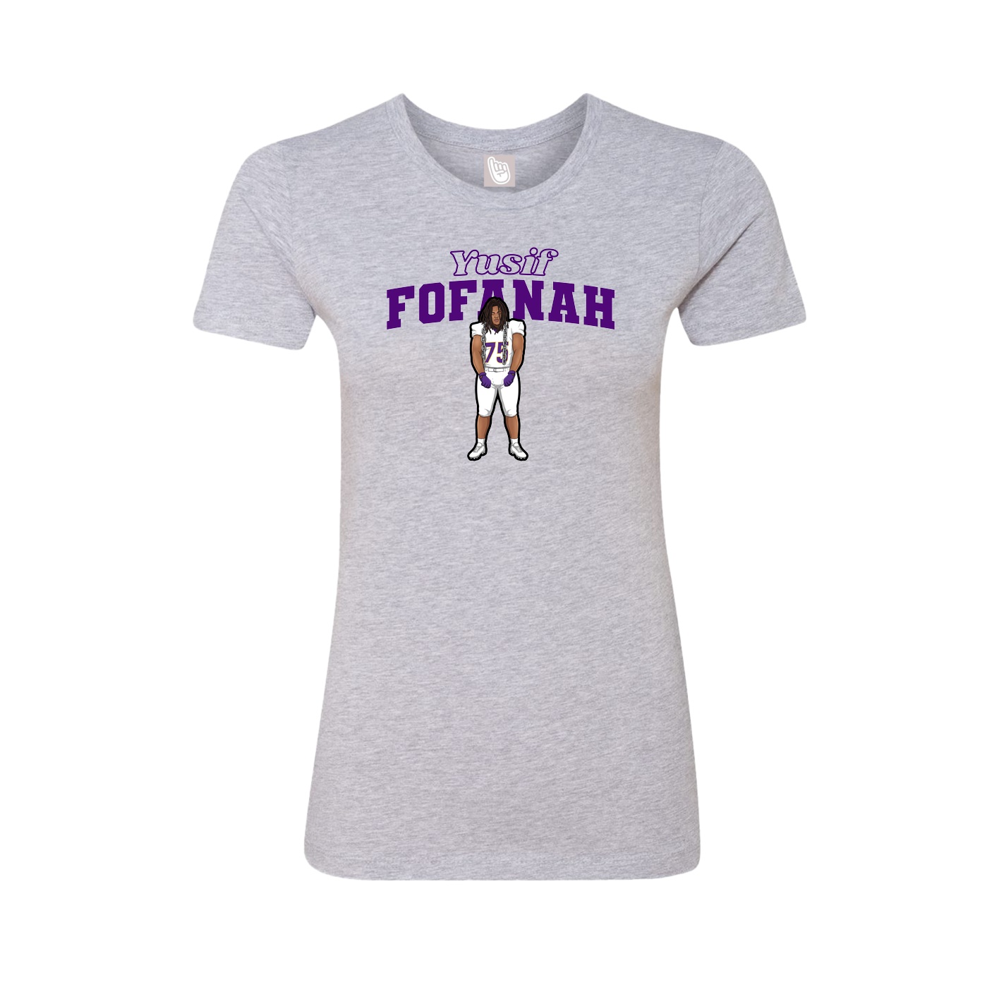 Womens Tee — Name Arch in Grey