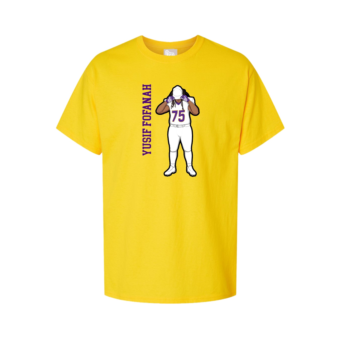 Youth Tee — Name Vertical in Gold