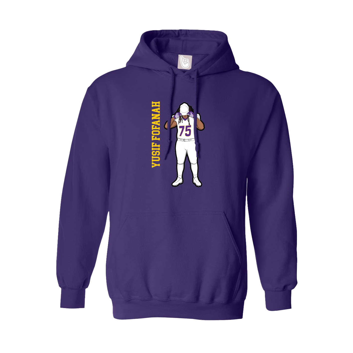 Youth Hoodie — Name Vertical in Purple
