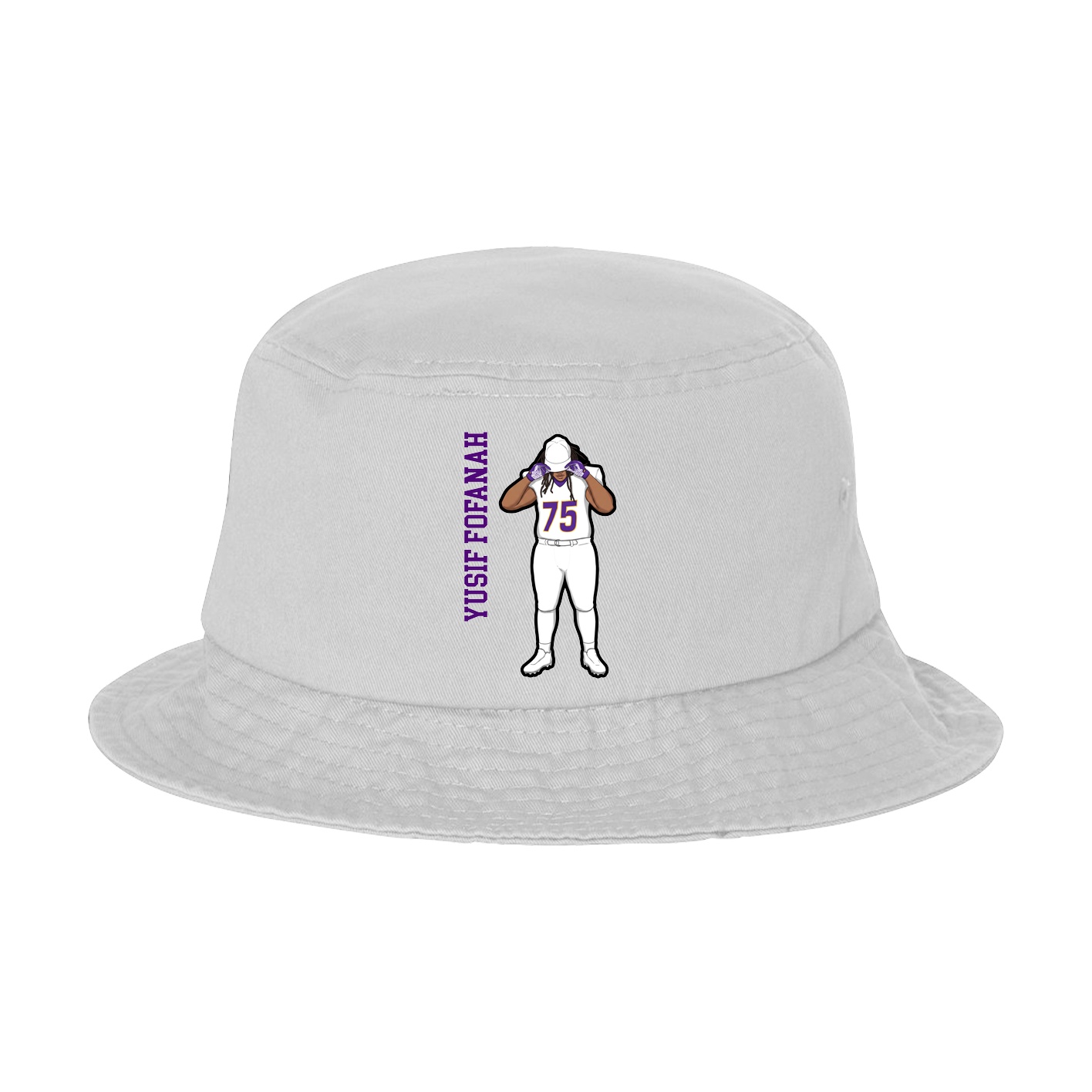 Bucket Cap — Name Vertical in White