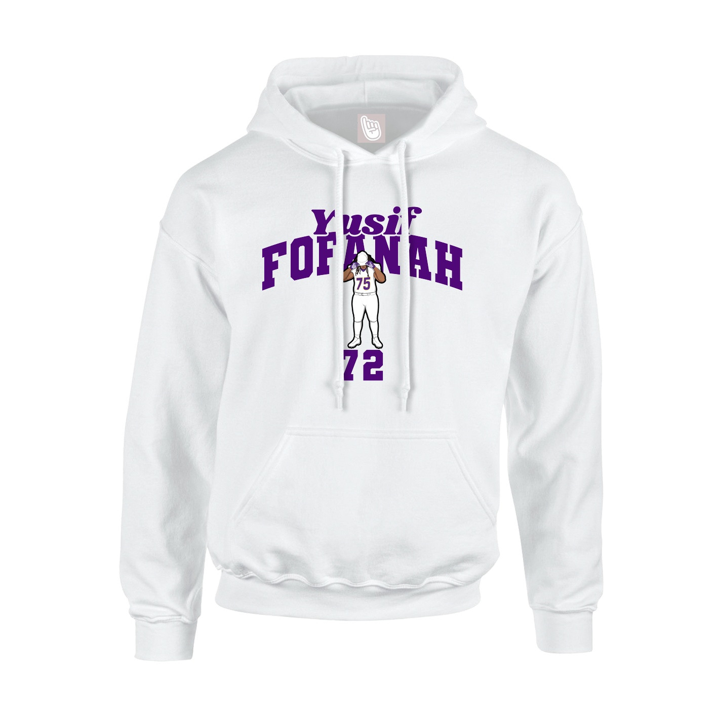 Youth Hoodie — Signature Arch in White