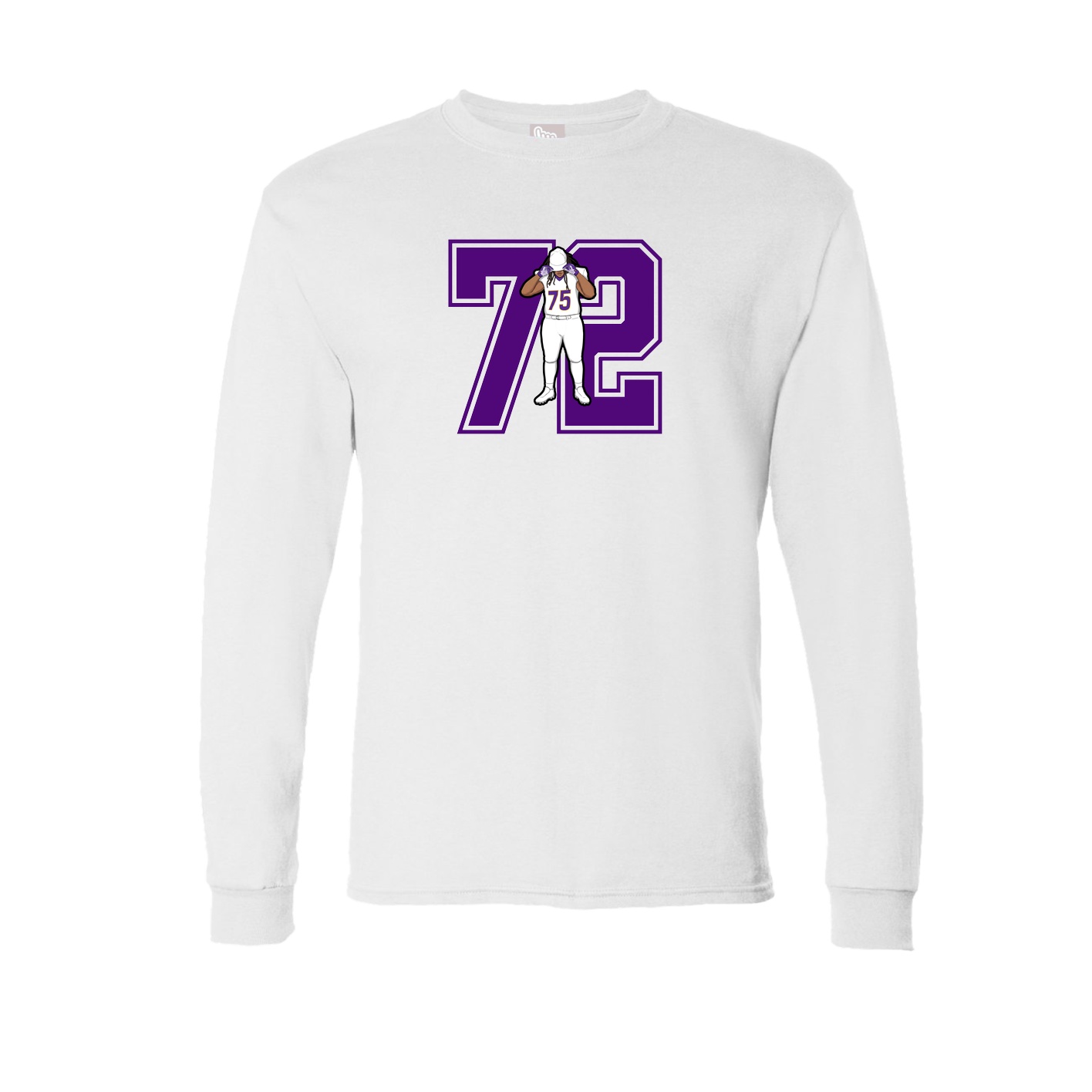 Long Sleeve Tee — Number in White