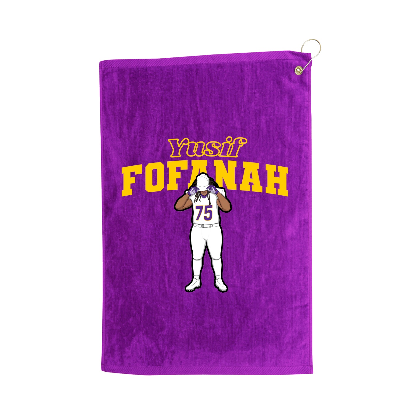 Golf Towel — Name Arch in Purple