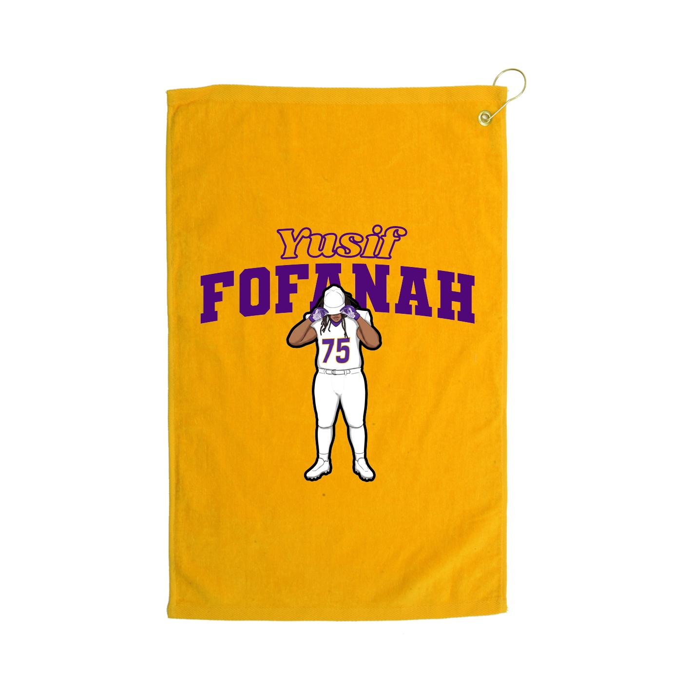 Golf Towel — Name Arch in Gold