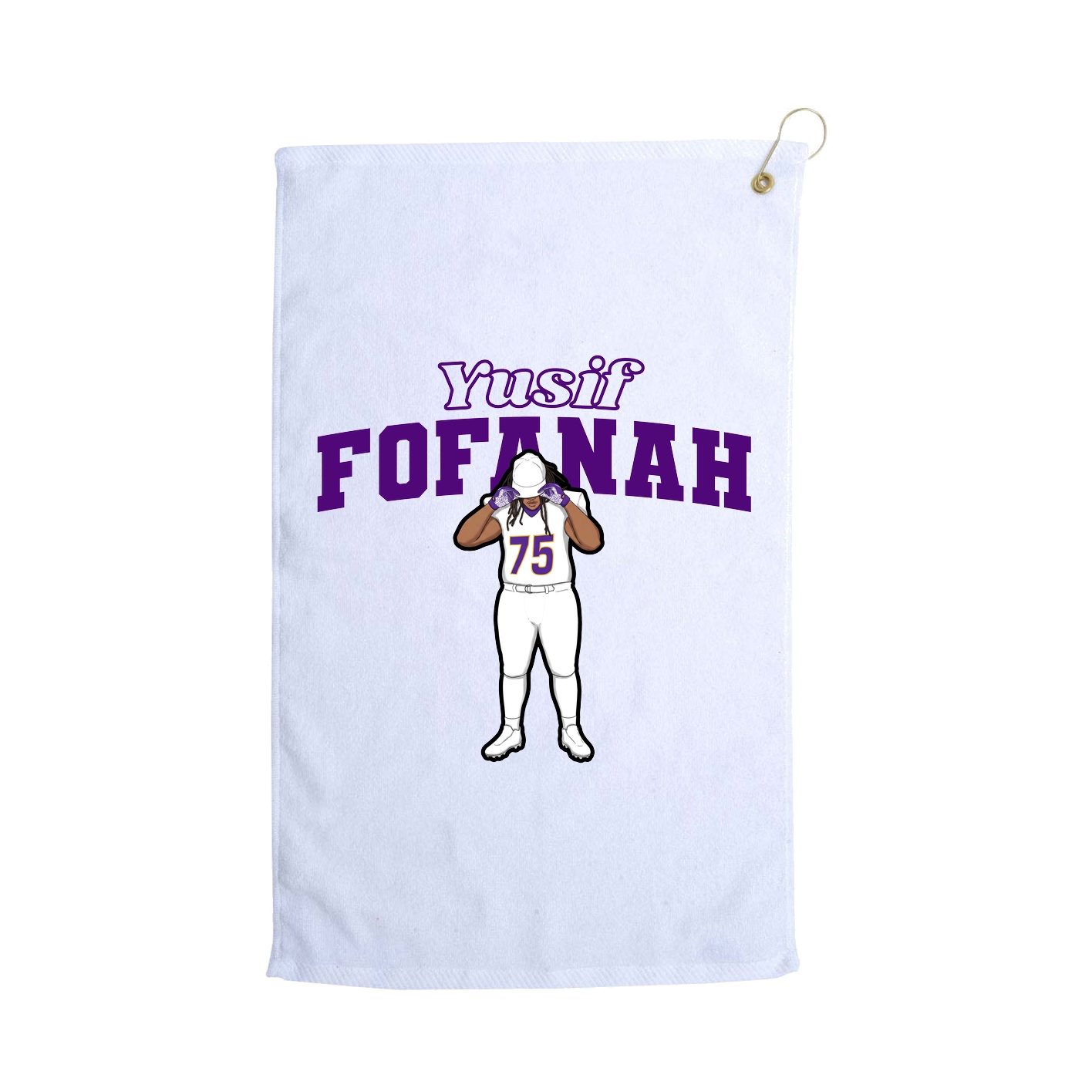 Golf Towel — Name Arch in White