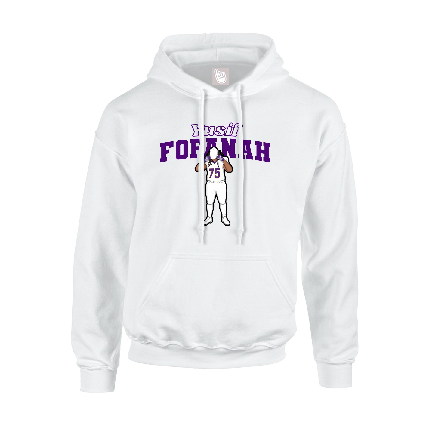 Hoodie — Name Arch in White