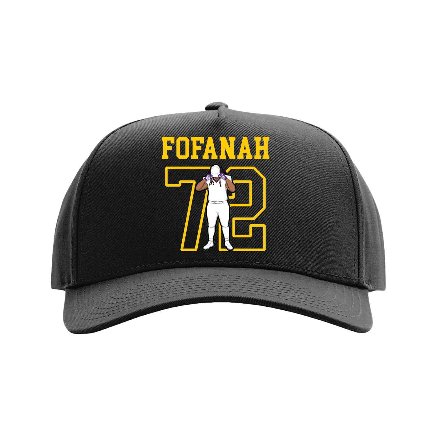 Full Fabric Five-Panel Champ Cap — Shirsey in Black