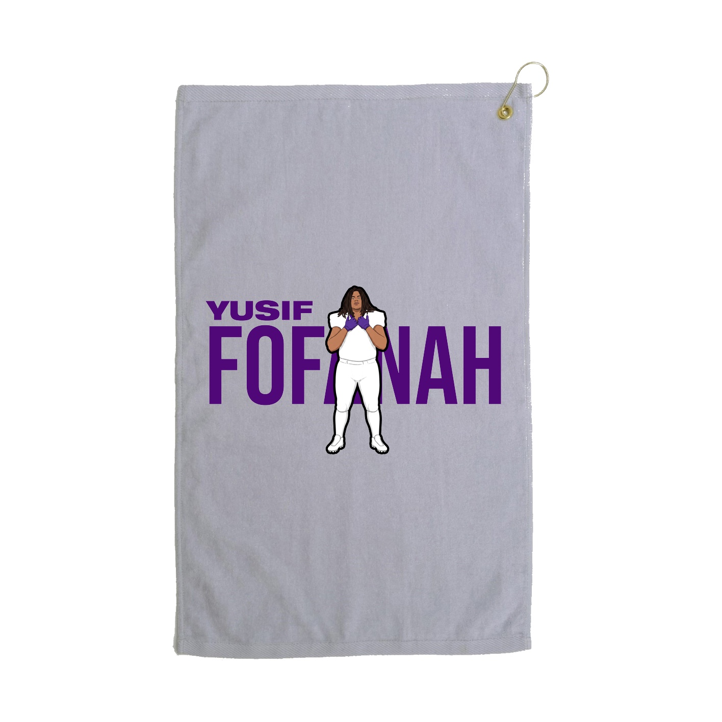 Golf Towel — Player Name in Grey