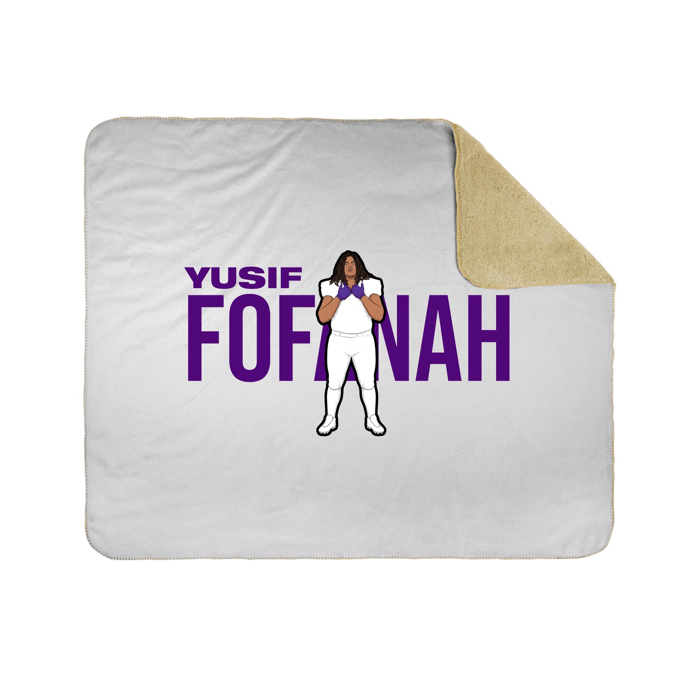 Throw Blanket — Player Name in White