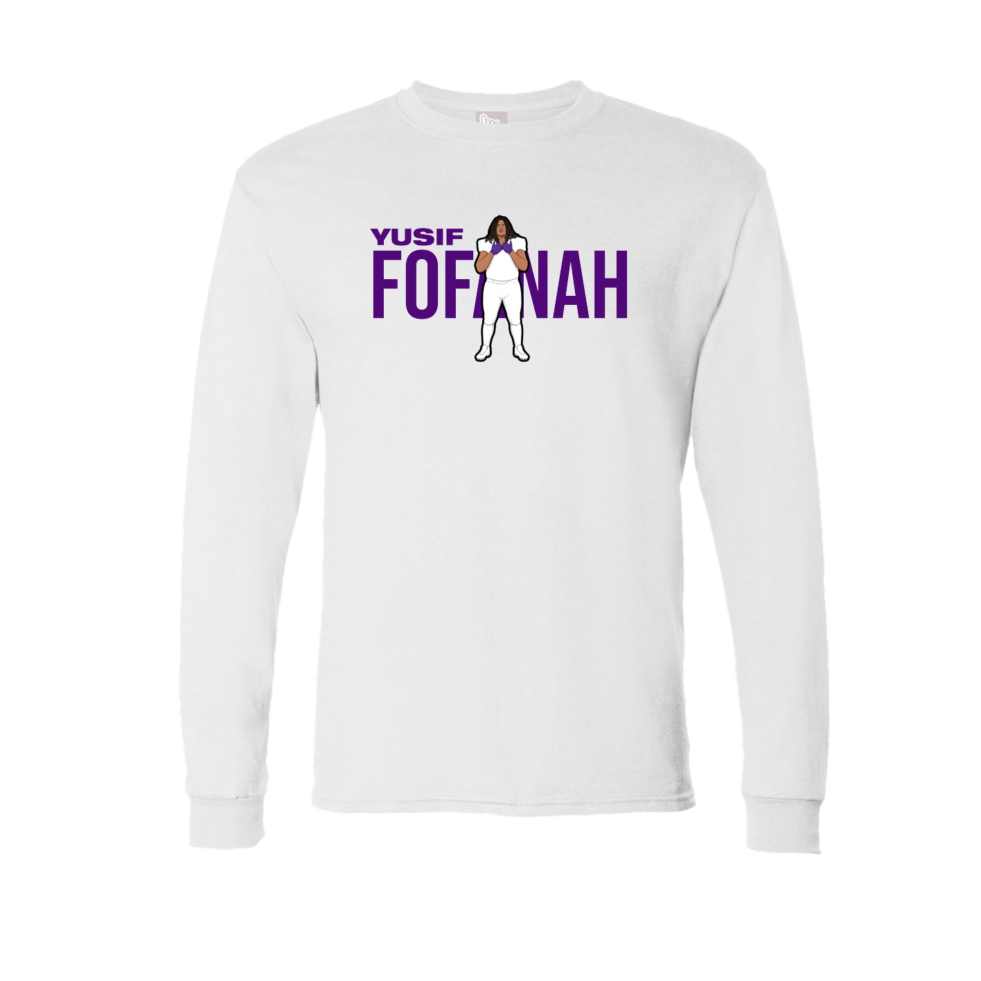 Long Sleeve Tee — Player Name in White