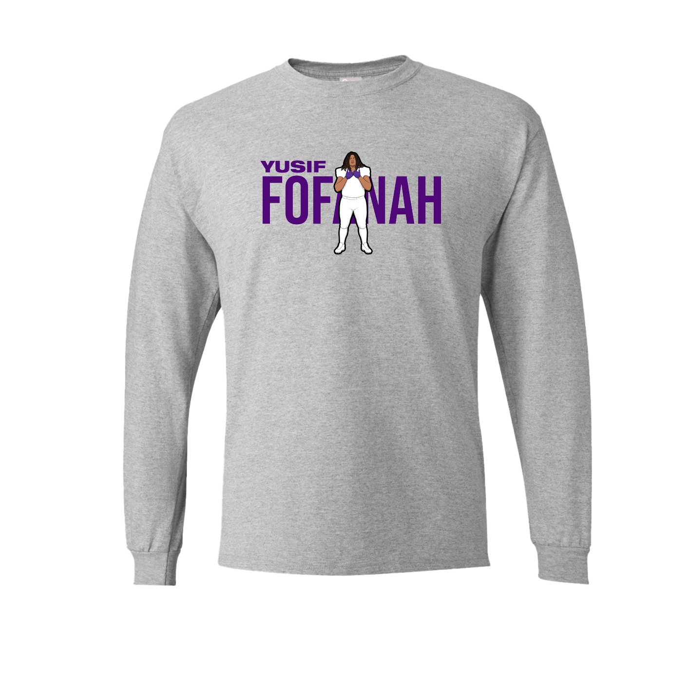 Long Sleeve Tee — Player Name in Grey