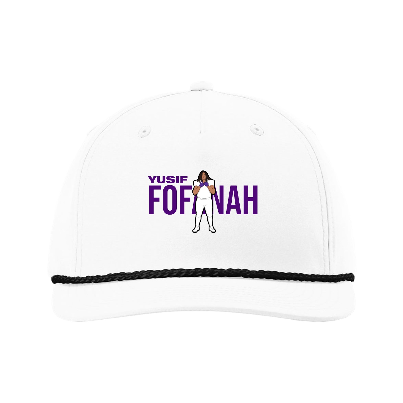 Five-Panel Classic Rope Cap — Player Name in White
