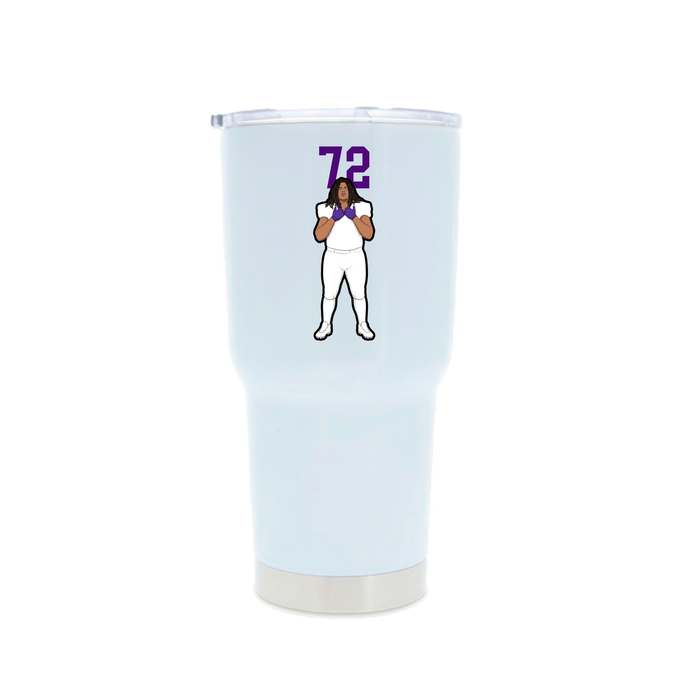 30oz Stainless Steel Tumbler — Number Top in White