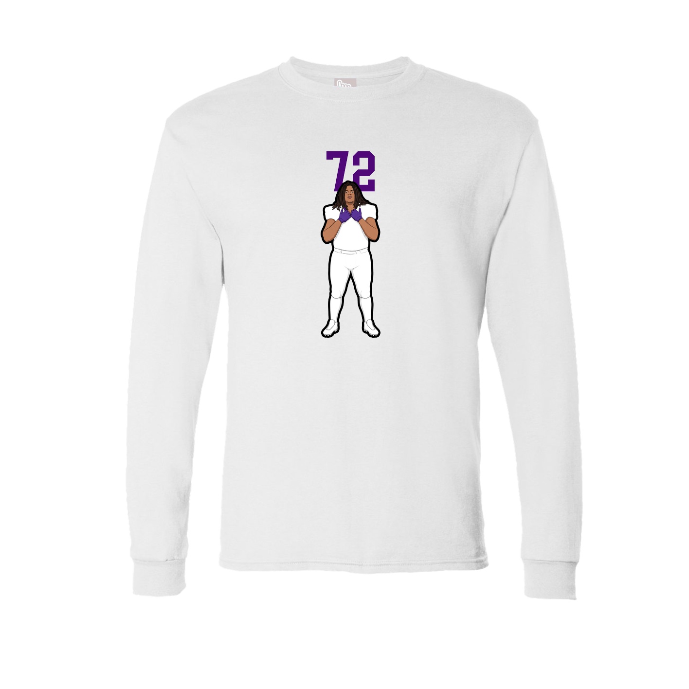 Long Sleeve Tee — Number Top in White