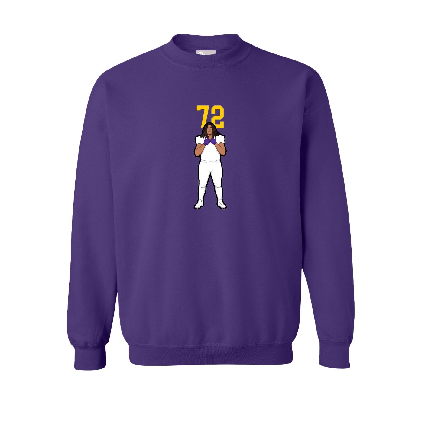 Fleece Crew — Number Top in Purple