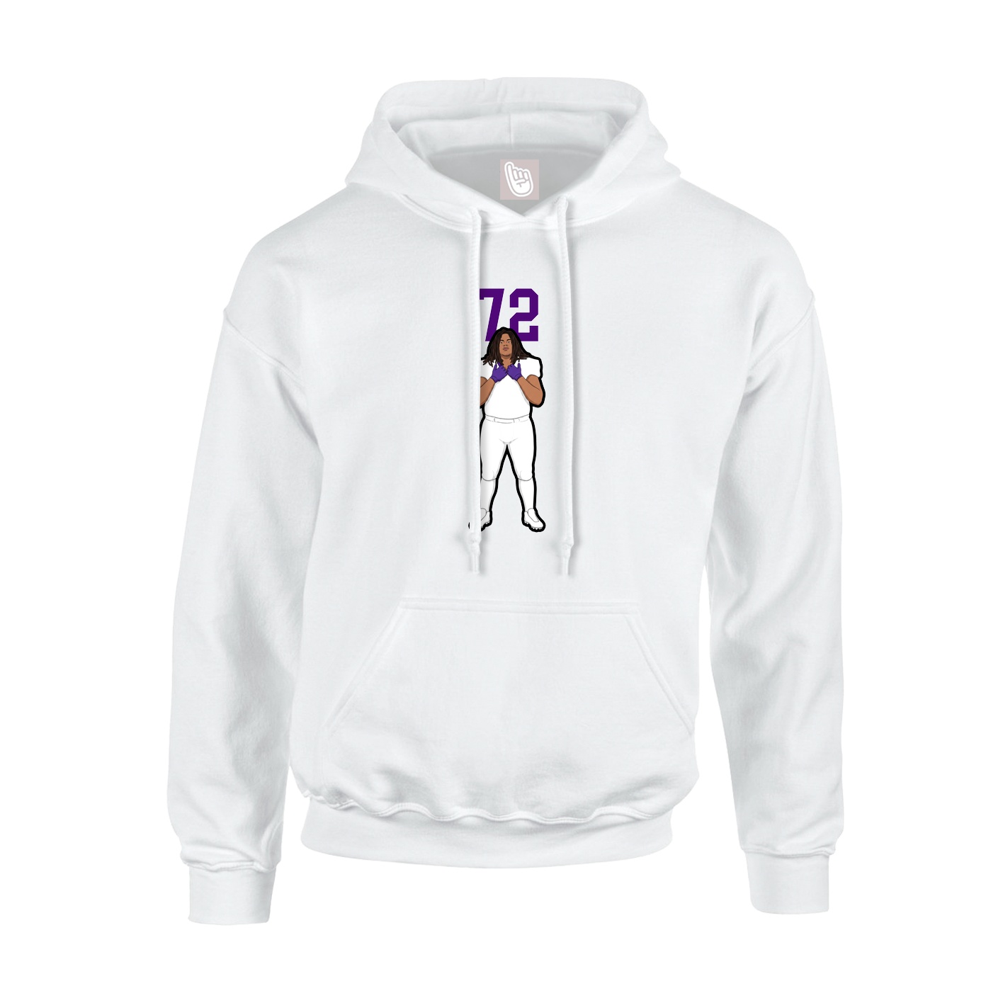 Youth Hoodie — Number Top in White