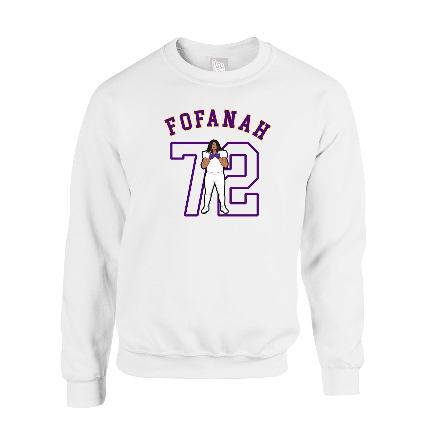 Fleece Crew — Shirsey Arch in White