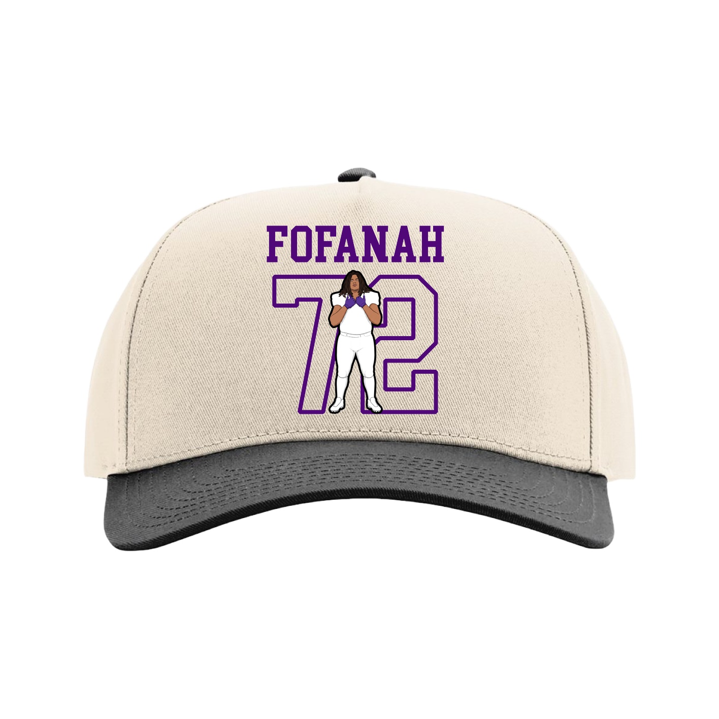 Full Fabric Five-Panel Champ Cap — Shirsey in Cream/Black