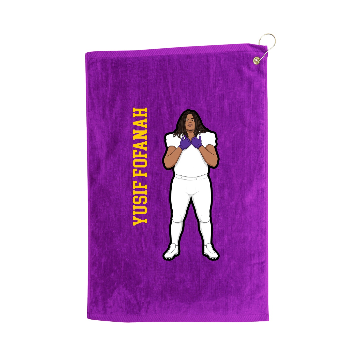 Golf Towel — Name Vertical in Purple