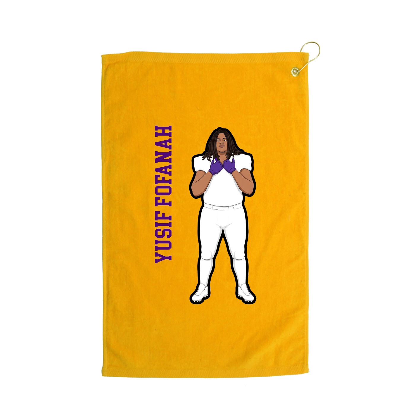 Golf Towel — Name Vertical in Gold