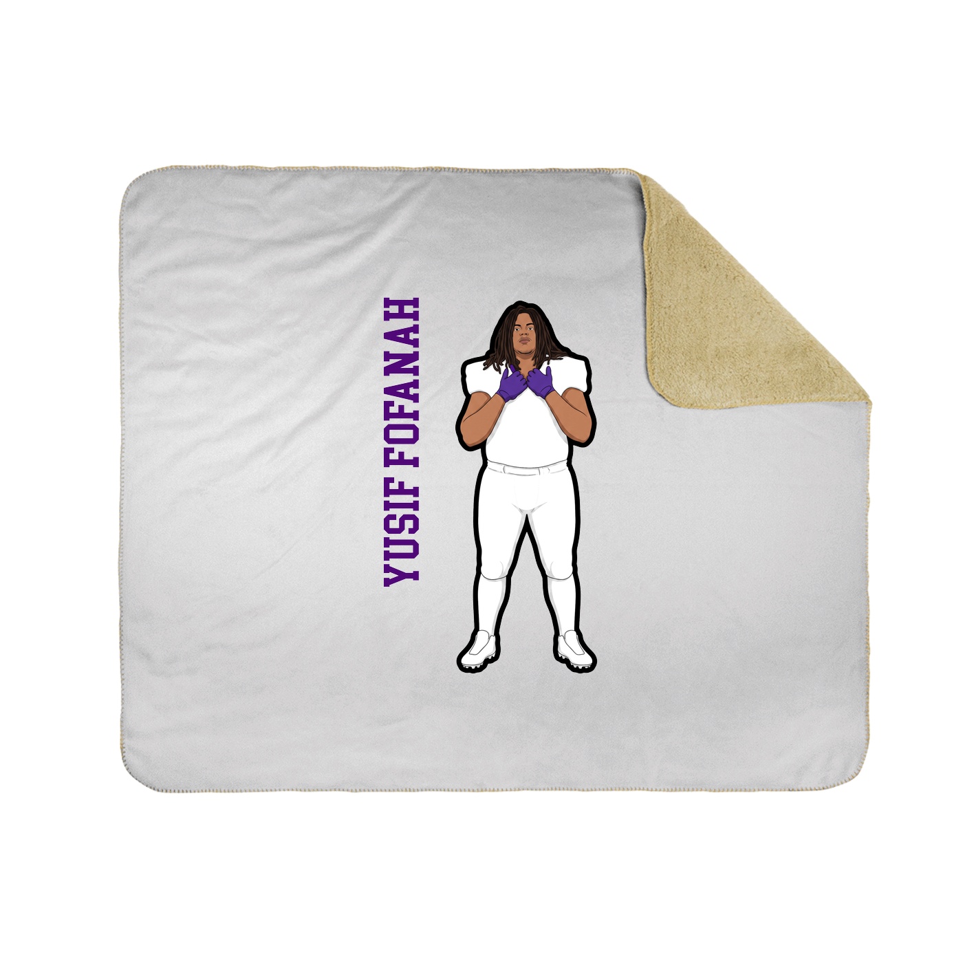 Throw Blanket — Name Vertical in White