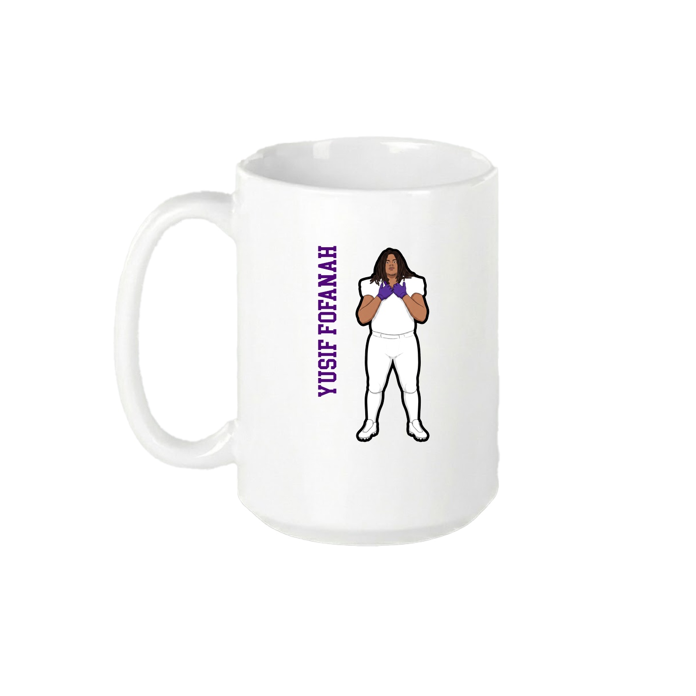 15oz Coffee Mug — Name Vertical in White