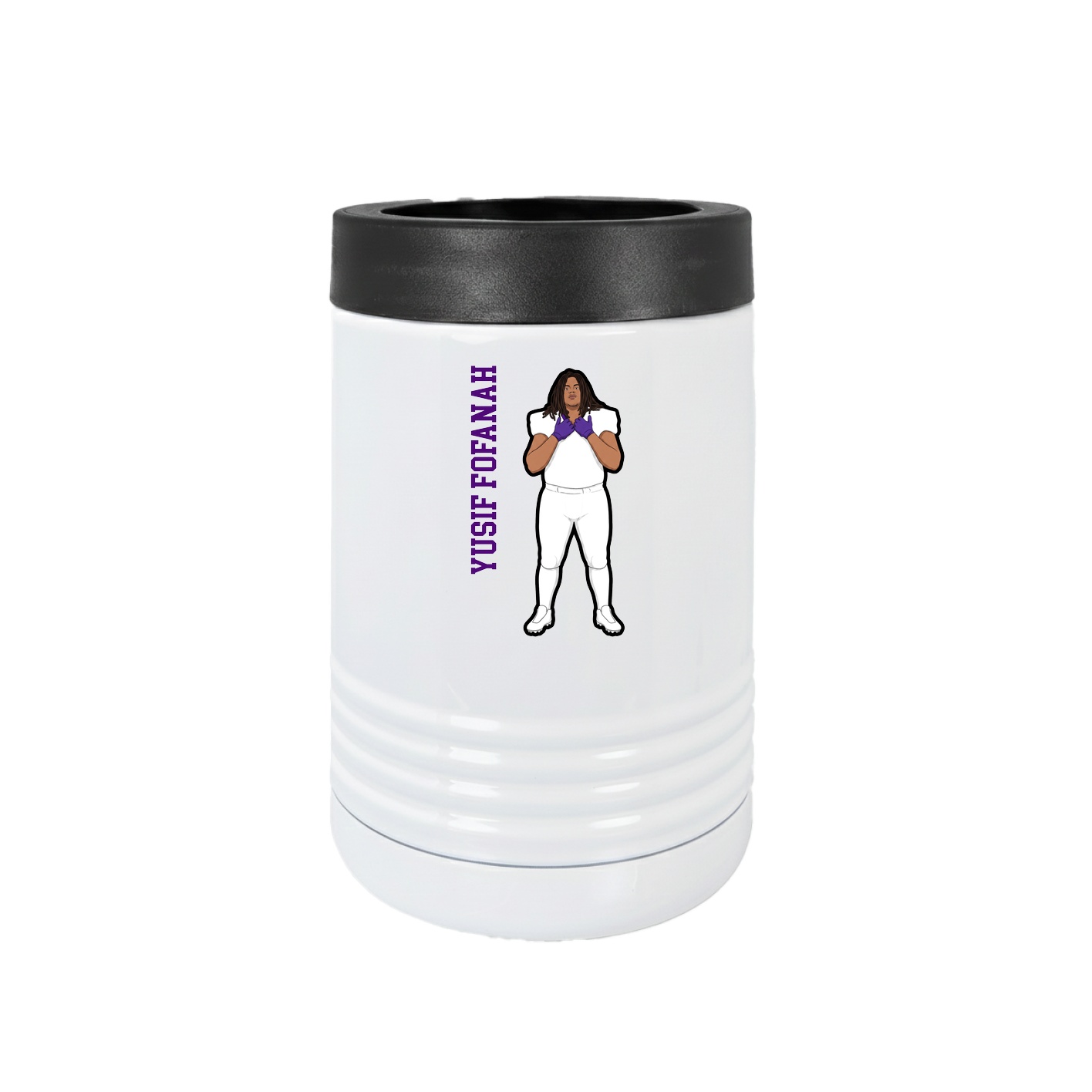 Beverage Holder — Name Vertical in White