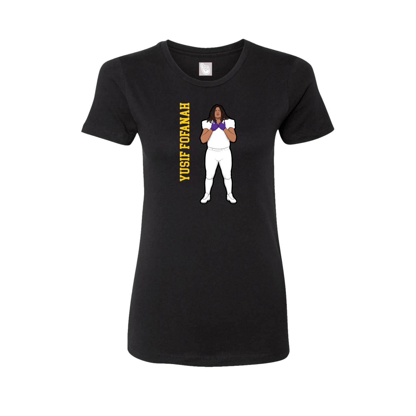 Womens Tee — Name Vertical in Black