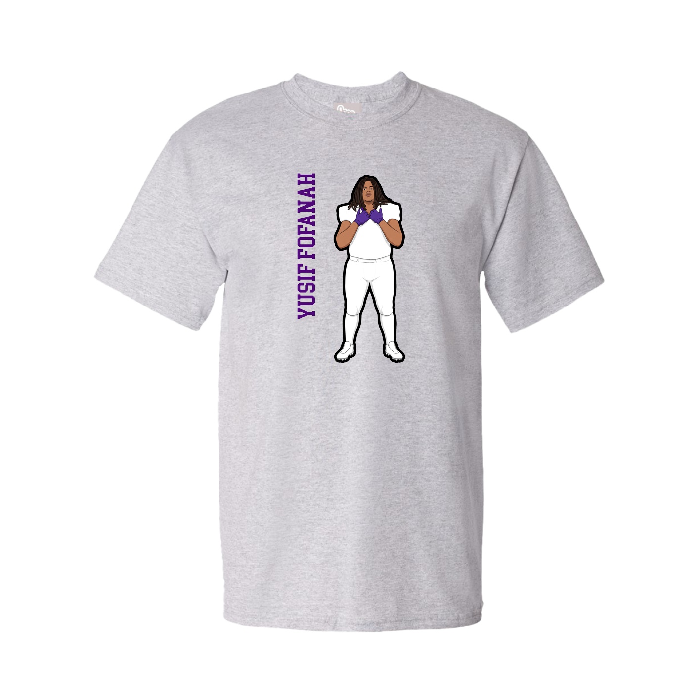 Youth Tee — Name Vertical in Grey