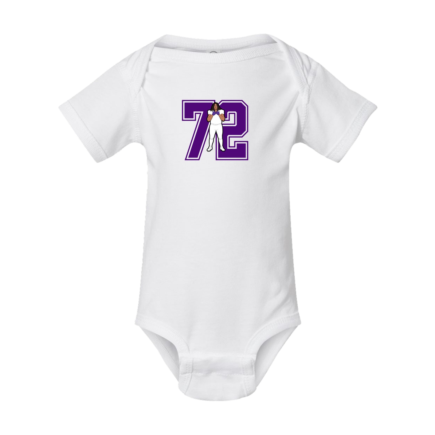 Baby Onesie — Number in White