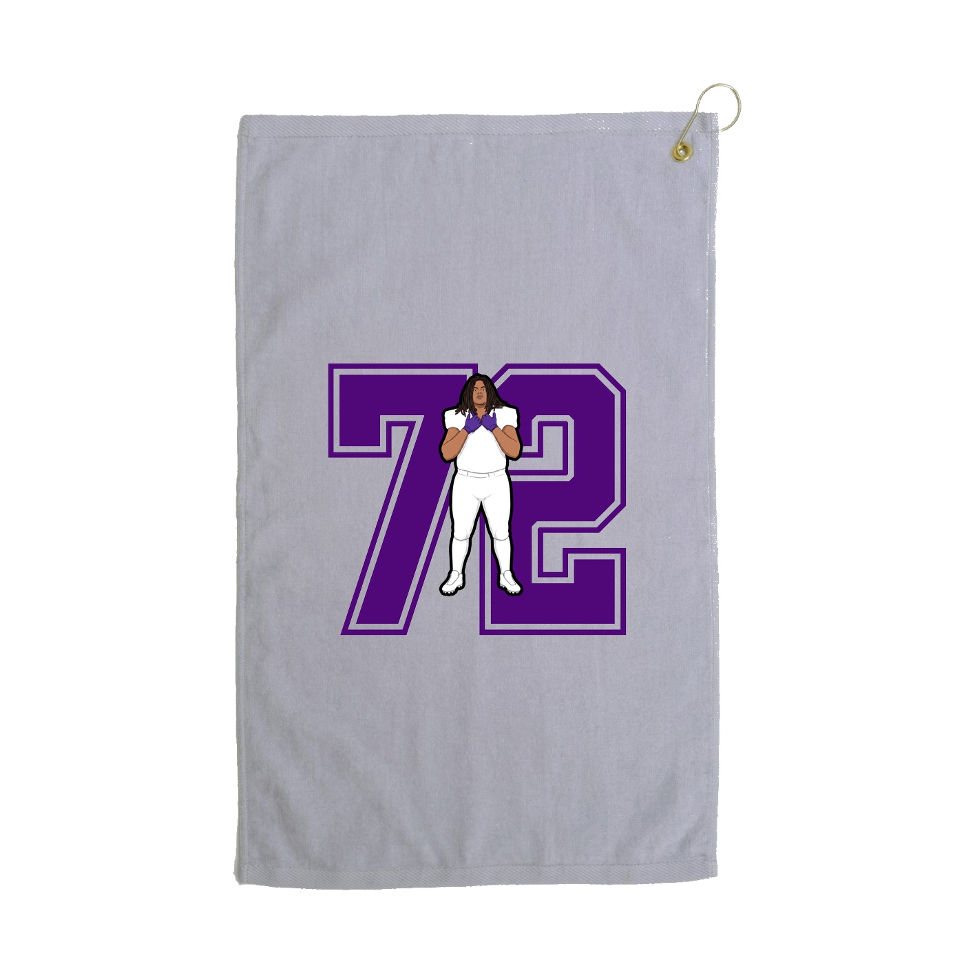 Golf Towel — Number in Grey