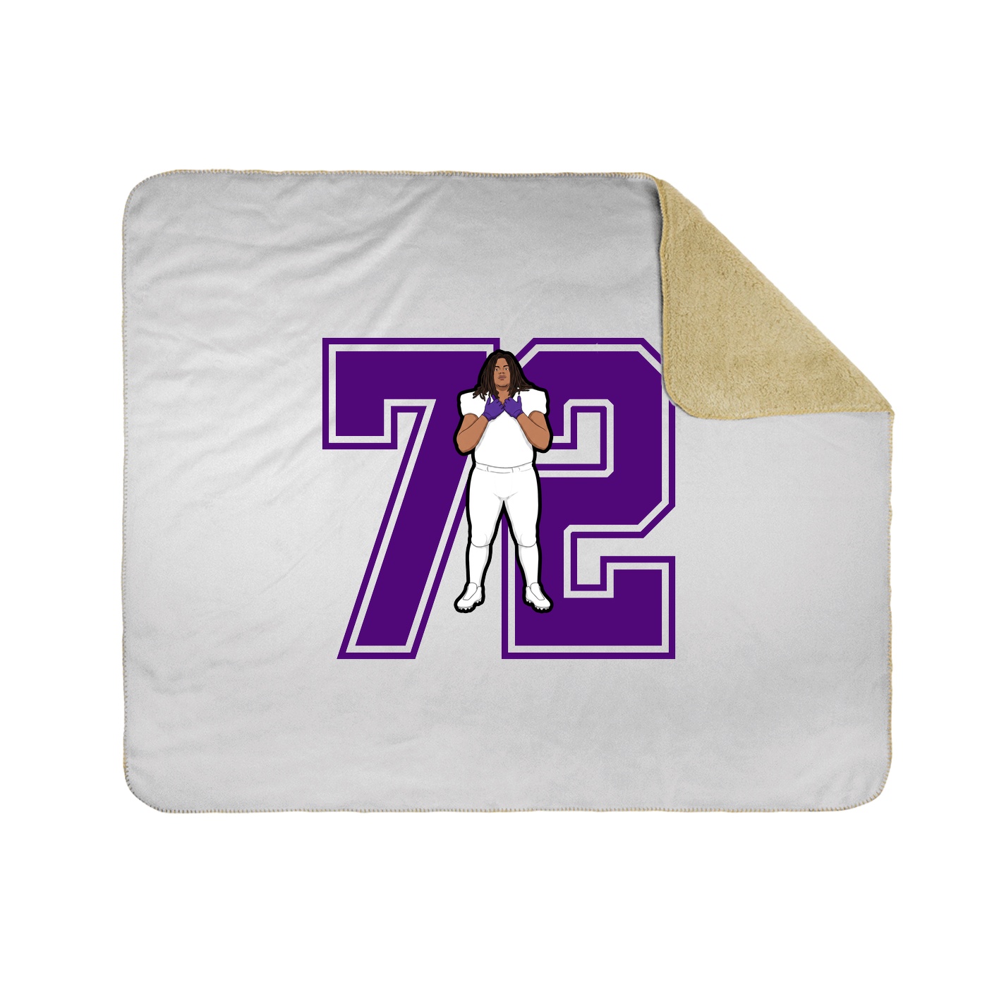 Throw Blanket — Number in White